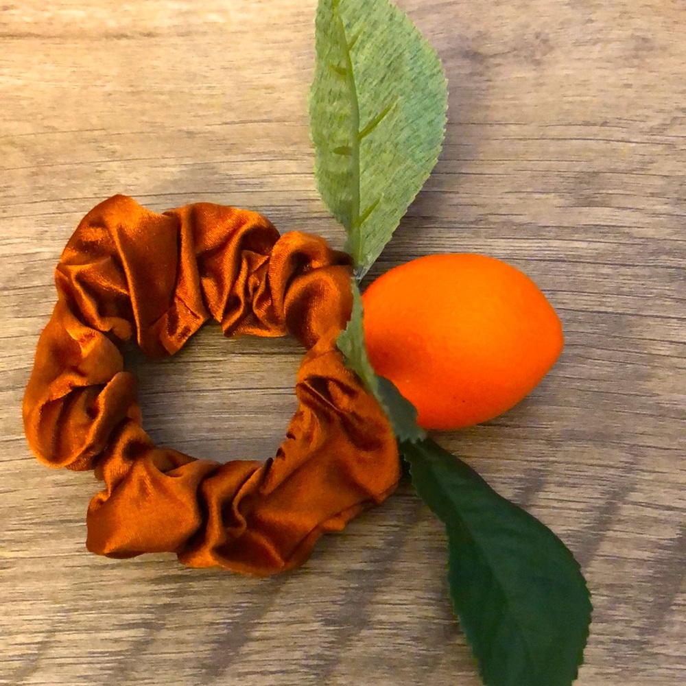 Kumquat hair tie/ Fruit scrunchie